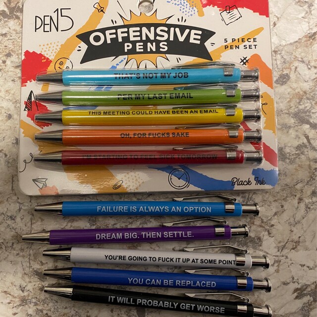 Negative Pen MAMA Pen Festival Push Type Offensive Pen Customer Service Pens  Plastic Funny Shit-show Pens Office - AliExpress