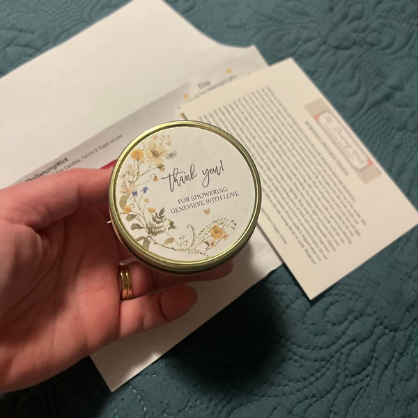 Wildflower Bridal Shower Favor Candles / Personalized 4 Oz. Soy Candle ...