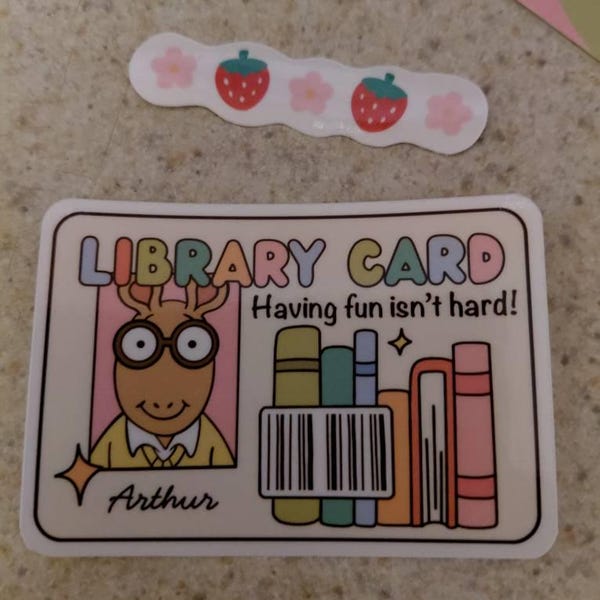 NEW! Arthur Library Card Sticker: Nostalgic Waterproof Laptop Decal - Etsy