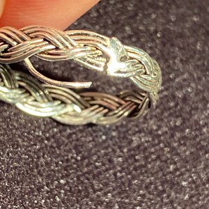 Sterling Silver Celtic Braided Ring, Vintage Ring, Thumb Ring ...