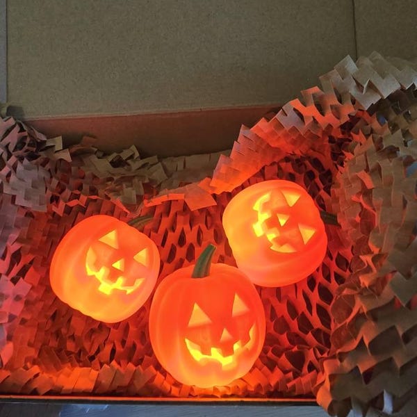 Halloween Tiered Tray Light up Mini Jack O Lantern Decor, Fairy Garden ...