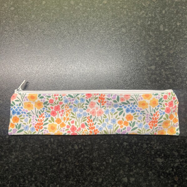 Leather Pencil Pouch, 2 Pcs Slim Pencil Case Portable Small