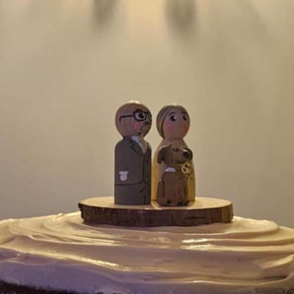 Bride and Groom Wedding Cake Topper Family Wedding Cake Topper Wooden ...