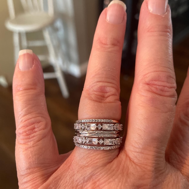 Dainty Diamond Ring Set by Caitlyn Minimalist • Set of 3
