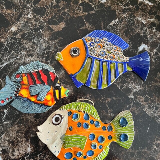 Ceramic Fish Wall Decor Fish Zodiac Decor Fish Rustic Home