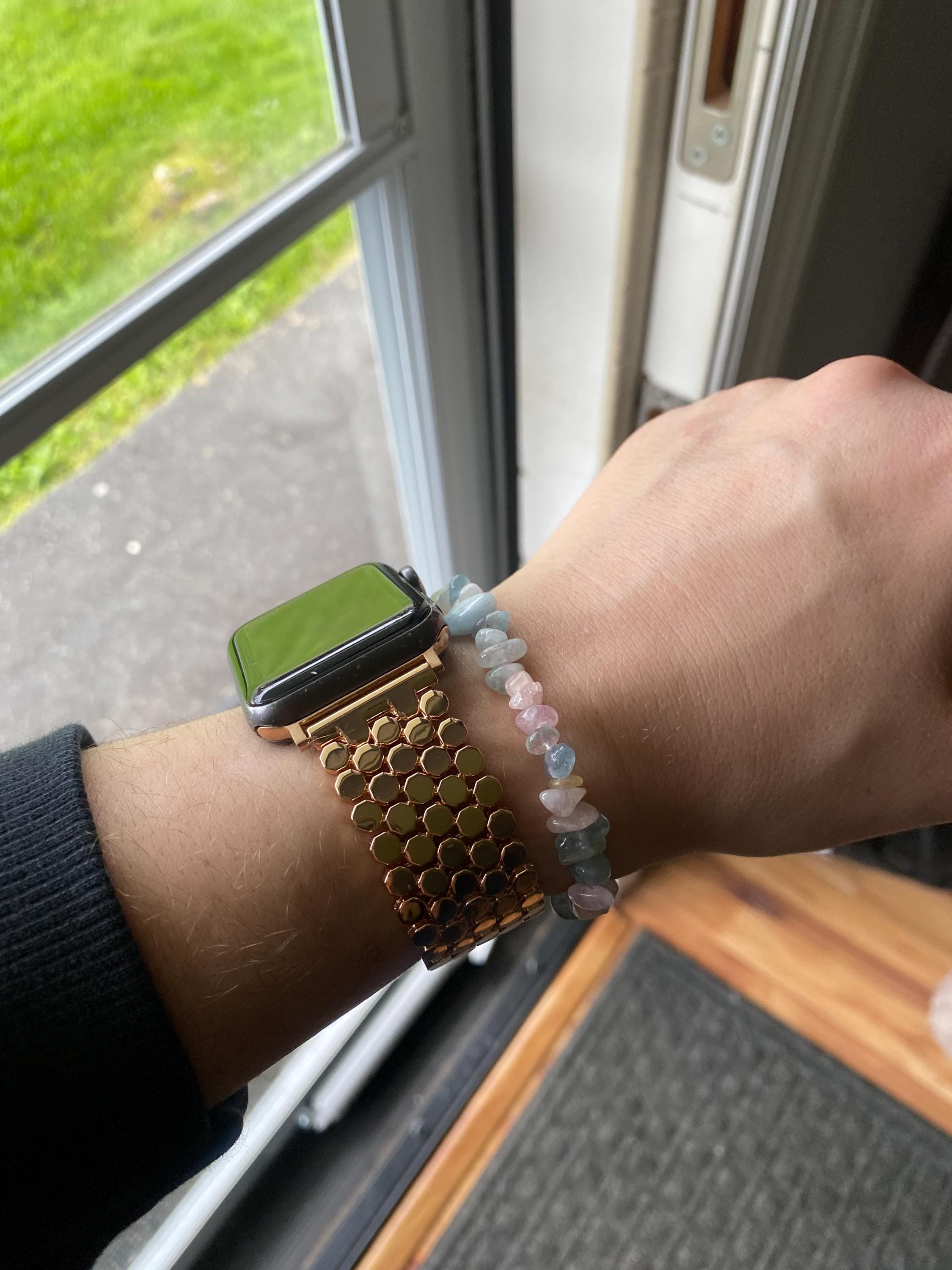 Honeycomb Apple Watch Band Gold Silver Rose Gold Black Metal for 9 8 7 6 5 SE 38mm 40mm 41mm 42mm 44mm 45mm 49mm Luxury Strap Gift for her