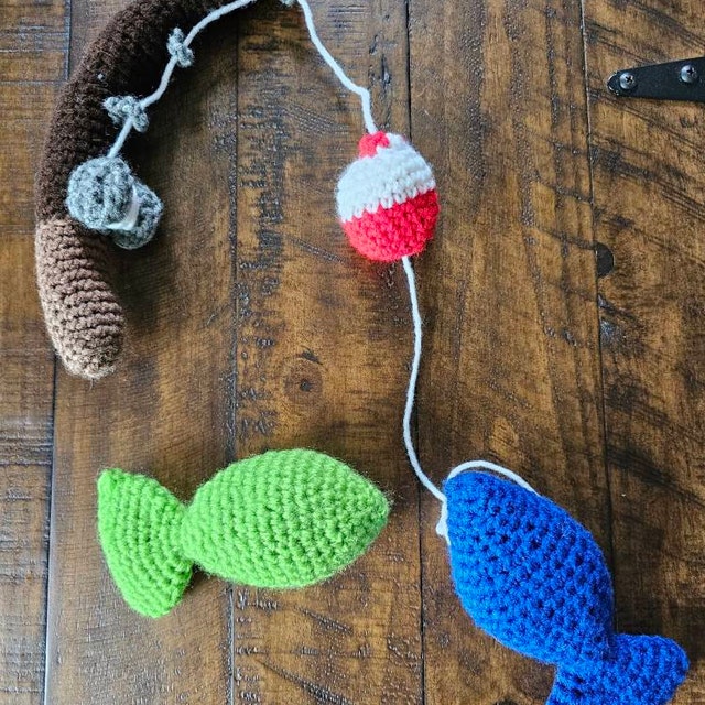 crochet fishing pole PDF Crochet Pattern - Crochet Fishing Pole With Bobber and Amigurumi Fish  Photo Prop, Fisherman Photography Prop Instant Download Pattern