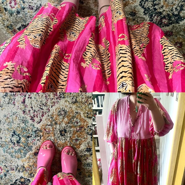 Multicolor Blockprint Midi Dress