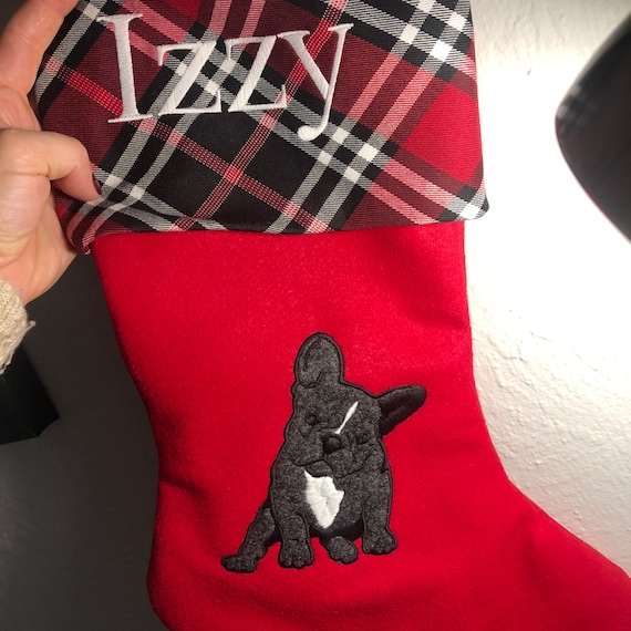 Customer photo of a pet with the French Bulldog Christmas Stocking