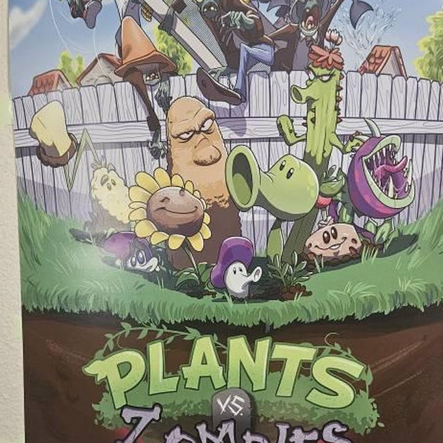 Plants Vs. Zombies 12x18 Art Print - Gaming Room Poster, Game Room