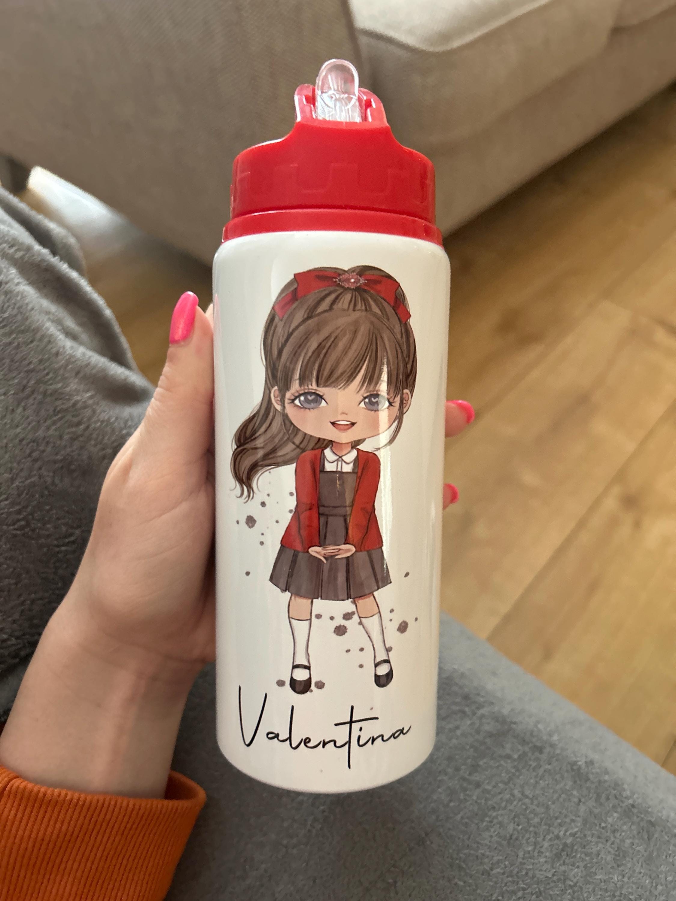 Personalized Girls School Water Bottle, First Day of School, Blue Back to School, Gift for Her Daughter Granddaughter Niece