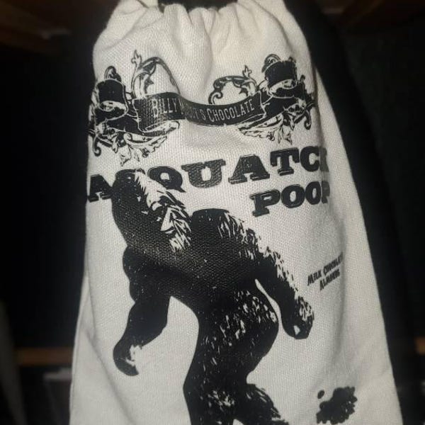 Chocolate BIGFOOT Poop/ SASQUATCH Poop Packed in a Vintage Hand Printed ...