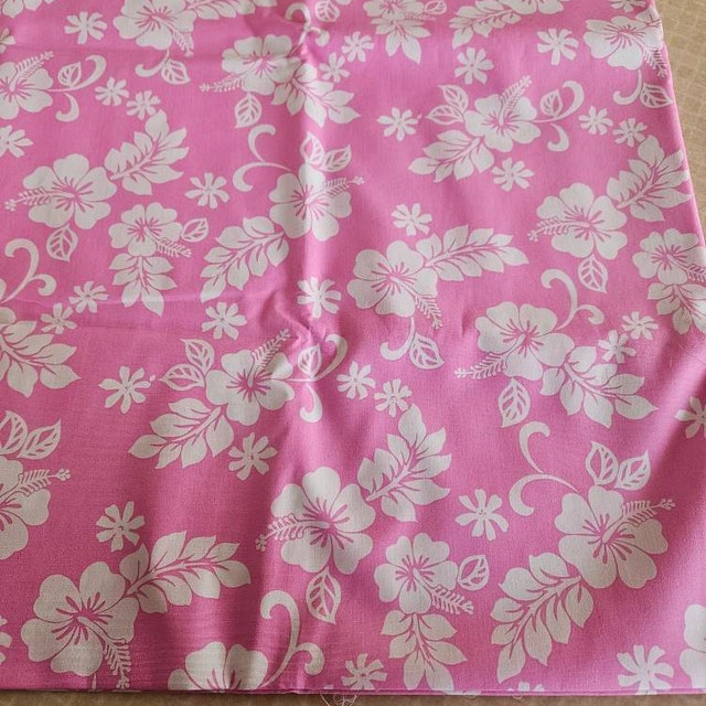 Pink Classic Hawaiian Print Fabric 100% Cotton Sold by the