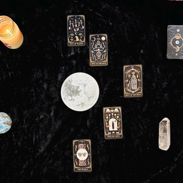 Cosmica Somnis Gold Gilded Tarot Deck With Guidebook & Box, 78 Cards ...