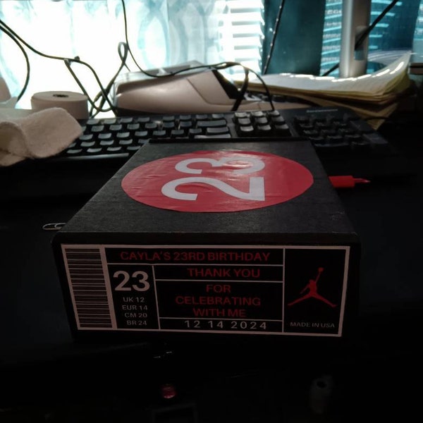 Personalized Printable Shoe Box Label Party Favors Black Red Personalized Printable Shoe Box Label Party Favors Black Red