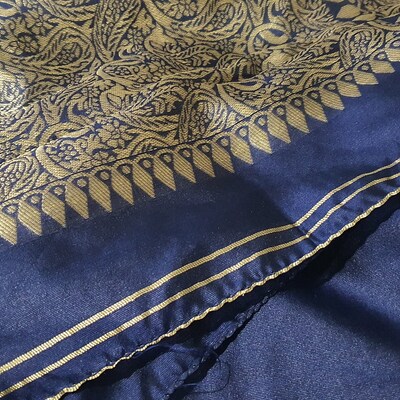 Amfyn Women's Georgette Embellished Sequnece Bollywood Saree With Unstitched Blouse 5.5Mtr (Blue)