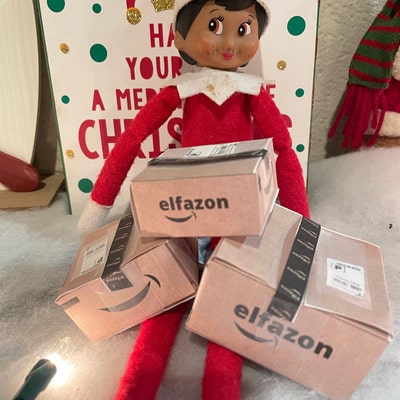 Christmas Elf Sized Elfazon Boxes amazon Elf Prop Idea Digital Download