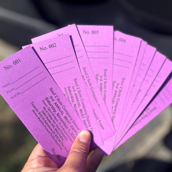 Your Choice Raffle Custom Printed Raffle Tickets for Your Fundraiser! Your Choice of Card ...