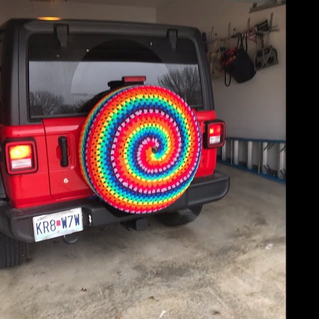 Tire Cover Central Paws Rainbow Spare tire Cover (Custom Made to Your tire Size-See menu) : Tire Cover Central Paws Rainbow Spare tire Cover