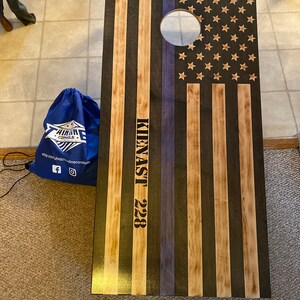 Distressed Thin Red Line Cornhole Boards Personalized - Etsy