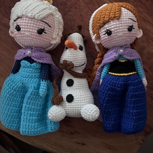 エルサとアナのプリンセスかぎ針編み人形 - アナと雪の女王、エルサと