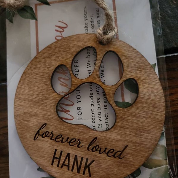 Memorial Pet Ornament | Custom Pet Ornament | Dog Pawprint | Forever ...
