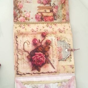 junkjournal【shabby chic petals】 Junk Journal, Vintage,shabby Chic Pink Roses Journal Pages