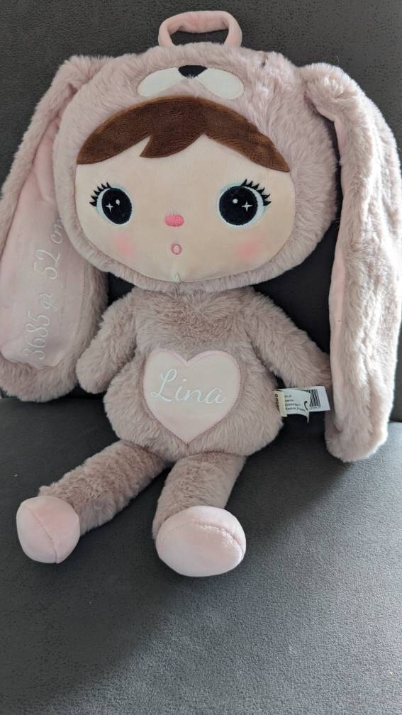 Personalisierbares XXL Kuscheltier Hase Metoo - 48 cm - mit Namen - Geschenk zur Geburt, Geburtstag und Taufe