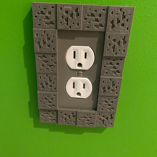 Stone Brick Minecraft Style Light Switch Outlet Plate Cover Bedroom ...