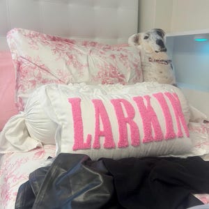 Personalized Nursery Name Pillow Cover with Punch Needle Embroidery, Kid Room Decor, Baby Room Decor, Dorm Room Pillow, Slumber Party Gift