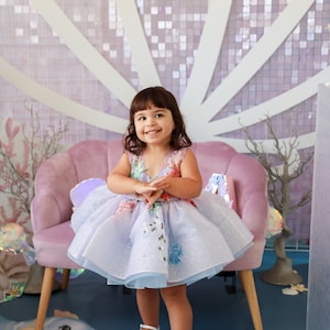 Flower Girl Dress With Train Birthday Baby Girl Dress Pearls - Etsy