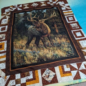 SILENT WATERS Moose Fabric Quilt Panel - Etsy