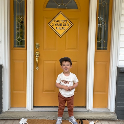 Caution Sign, Party Sign 2 Year Old Ahead, 1 Year Old Ahead, 3 Year Old ...