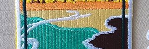 Patch Brodé Vague De Kanagawa (Japon) - 9x6 Cm - Nylon/polyester - Pour Sac à Dos, Veste, équipement Militaire