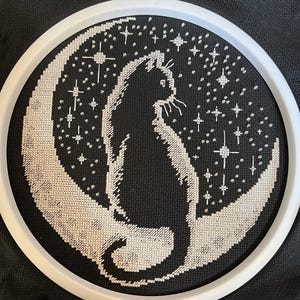 黒猫のクロスステッチパターン、猫のクロスステッチ、クロスステッチ