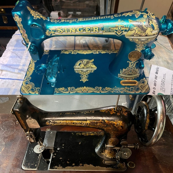 Décalcomanie Machine à Coudre Model 15K - Roses, Marguerites Et Myosotis - Neuf