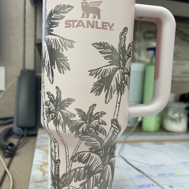 Abstract Tropical Engraved Stanley Adventure Quencher 40oz Tumbler -   Israel