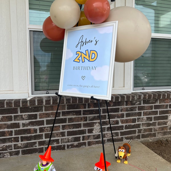 Toy Story Welcome Sign, Toy Story Birthday Party Digital Sign Two ...