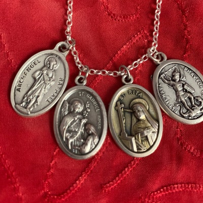 St Rita Medal Bracelet - Catholic Macrame Cord, Patron Saint Of Impossible Causes, Adjustable, Gift Box