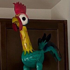 Handmade Metal Hei Hei Moana Rooster Chicken | Farmhouse Yard Art