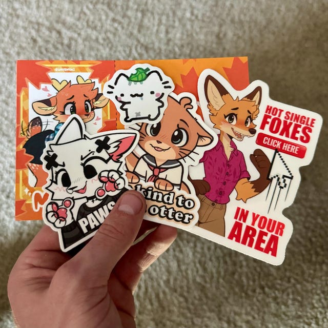 Hot Single Foxes in Your Area Furry Stickers (4x4) - Etsy