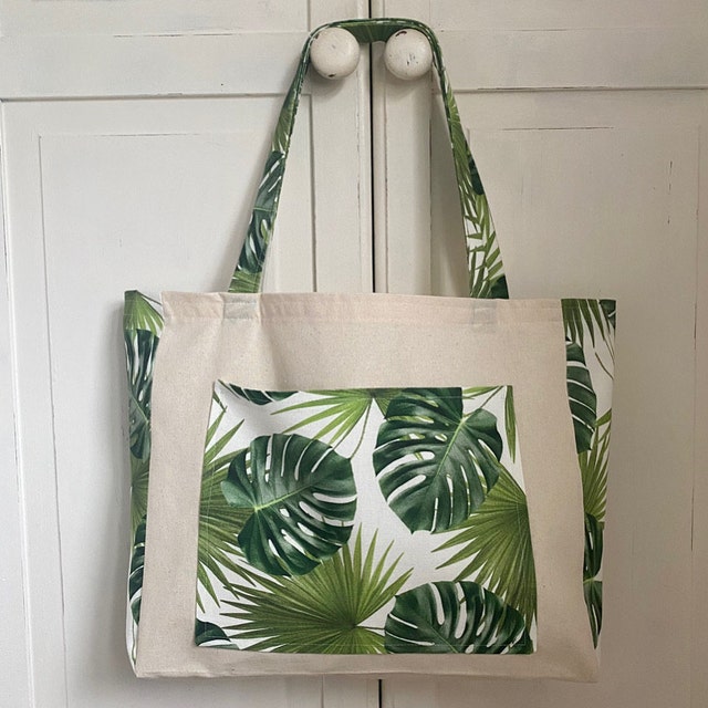 CV Linens 40 yds Satin Fabric Roll - Tropical Palm Leaf