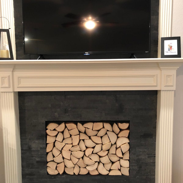 Fireplace Cover Screen Insert - Split Wood - Etsy
