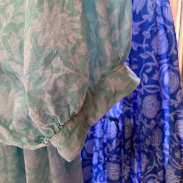 Blue Flower Block Print Dress