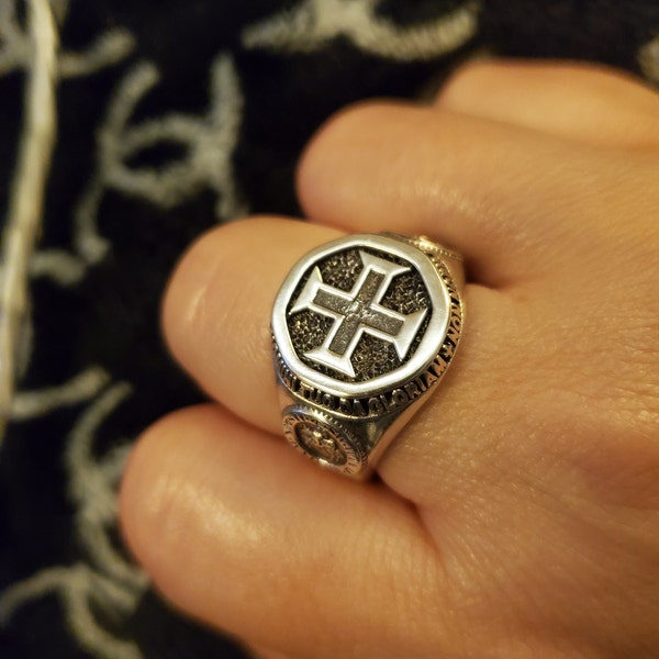 Knights Templar Mens Signet Ring • Knights Medieval Crusader Jewelry ...