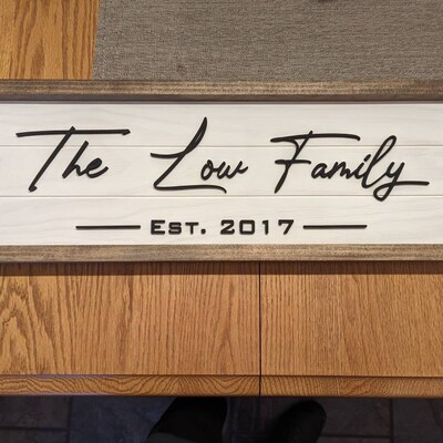Premium Custom Solid Wood Family Name Sign - Etsy
