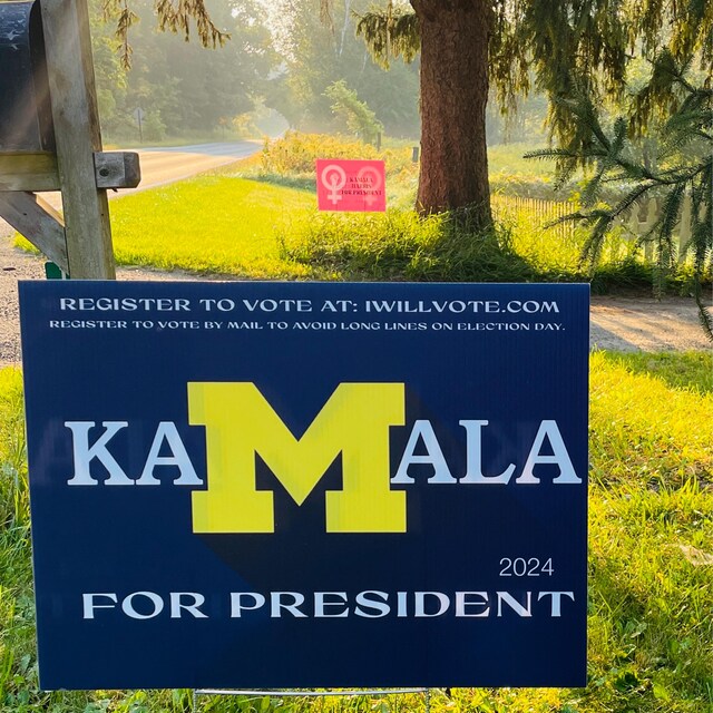 Insegna Da Prato Kamala Harris 2024 Per Presidente - Cartello Elettorale USA 18x15.5 Pollici - Foto 1