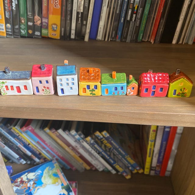 小さな陶器の家（1個）を個別に販売 | 手作り | さまざまな色