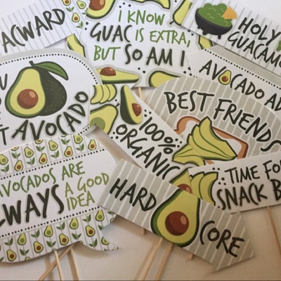 Avocado Photo Booth Props Printables