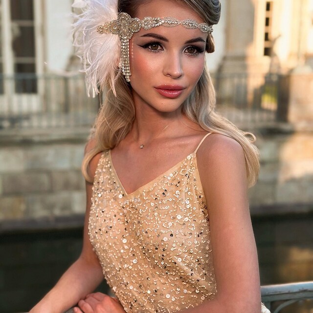 pearl gatsby headpiece